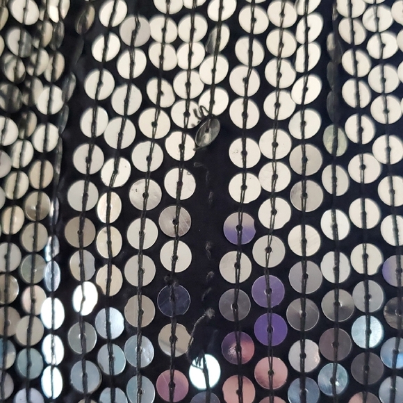 Sequin Midi Skirt with Black and Silver Accents - Picture 6 of 10